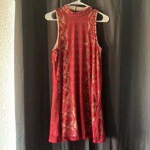 Red lace dress